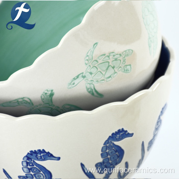 Factory Directly Sale Creative Printed Ceramic Snack Bowl